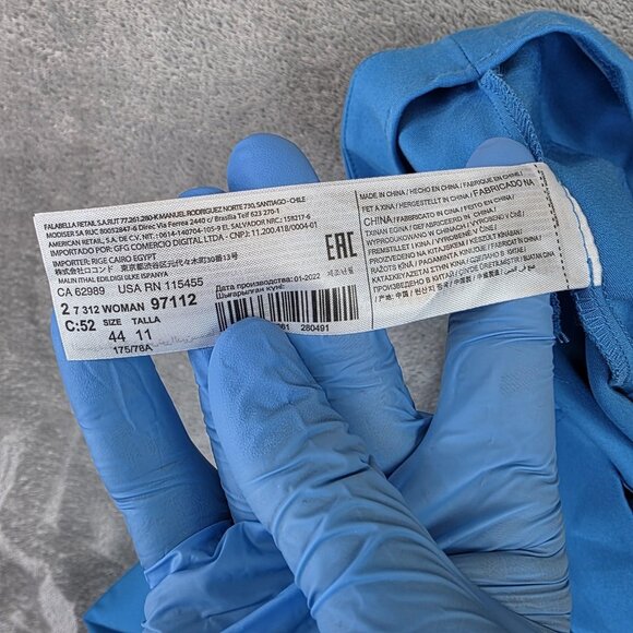 Mango Wide Leg Pants Womens Size 12 Blue High Waist 312FARRITO Work Trousers - Picture 13 of 13